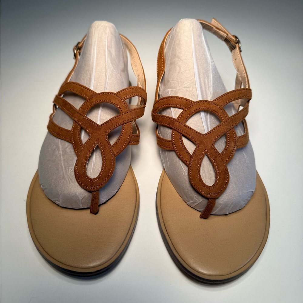 Market & Spruce Irene Tan Strappy Sandals Stitch Fix Thong Flat Size 7.5 - Picture 3 of 12